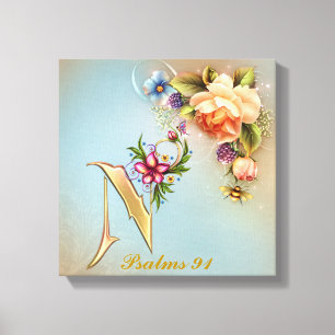 Monogram N Premium Wrapped Canvas (Gloss) Print