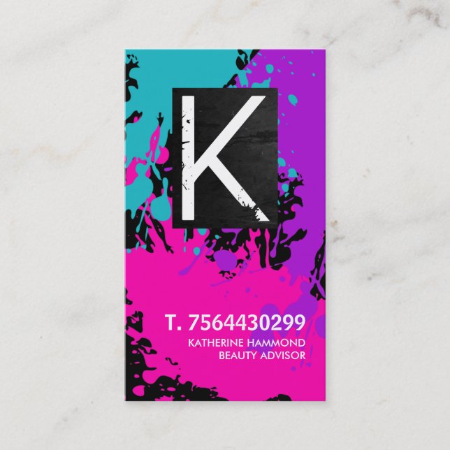 Monogram Nail Technician Business Card (Front)