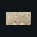 Monogram Name 14k Gold Dripping Glitter Metallic Checkbook Cover<br><div class="desc">Personalized monogram metallic faux foil gradient with simulated dripping glitter graphic. easily personalize this checkbook cover by adding your name,  last initial,  and current year with zazzle's easy to use personalization tool.</div>