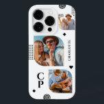 Monogram Name 3 Photo Collage Trendy Modern Case-Mate iPhone 14 Pro Case<br><div class="desc">Monogram Name 3 Photo Collage Trendy Modern Phone Cases features a photo collage of three of your favorite photos with your personalized name and monogram in elegant black script. Personalize by editing the text in the text boxes provided. Perfect for birthday, Christmas, Mother's Day and more. PHOTO TIP: center your...</div>