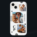 Monogram Name 3 Photo Collage Trendy Modern Case-Mate iPhone 14 Plus Case<br><div class="desc">Monogram Name 3 Photo Collage Trendy Modern Phone Cases features a photo collage of three of your favorite photos with your personalized name and monogram in elegant black script. Personalize by editing the text in the text boxes provided. Perfect for birthday, Christmas, Mother's Day and more. PHOTO TIP: center your...</div>