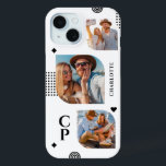 Monogram Name 3 Photo Collage Trendy Modern iPhone 15 Case<br><div class="desc">Monogram Name 3 Photo Collage Trendy Modern iPhone 15 Phone Cases features a photo collage of three of your favorite photos with your personalized name and monogram in elegant black script. Personalize by editing the text in the text boxes provided. Perfect for birthday, Christmas, Mother's Day and more. PHOTO TIP:...</div>
