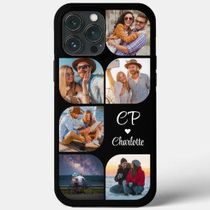 Monogram Name 6 Photo Modern Trendy Simple iPhone 13 Pro Max Case