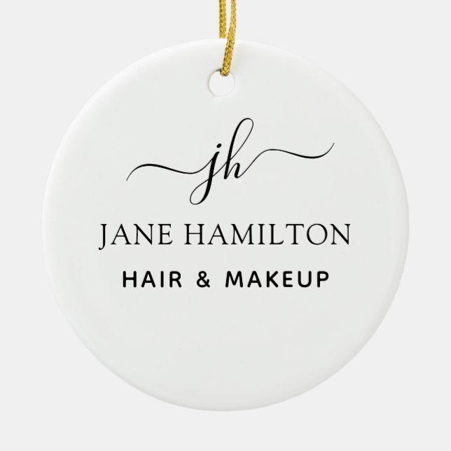 Monogram Name and Initial Ceramic Ornament (Front)