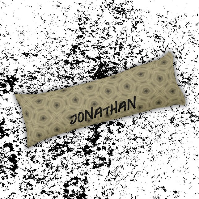 Monogram Name Black and Beige pattern | Body Pillow (Creator Uploaded)