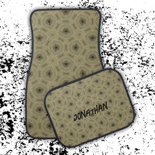 Monogram Name Black and Beige pattern   Car Floor Mat