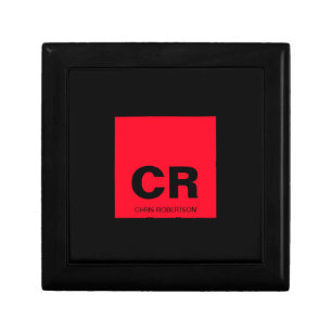 Monogram Name Black Red Create Custom Gift Gift Box