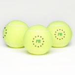 Monogram Name Black Stars Personalized  Tennis Balls