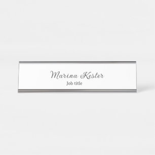 monogram name bold social website job business sim desk name plate