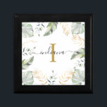 Monogram Name Botanical Palms Leaves Green Gold Gift Box<br><div class="desc">Wild,  calm,  and elegant Monogram Name Botanical Palms Leaves Green Gold gift box that you can easily customize with your name and initial by clicking the "Personalize" button</div>