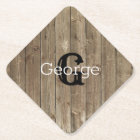Monogram Name Brown Wood Personalized