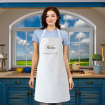 Monogram name business brand color apron<br><div class="desc">Transparent background. You can add your brand color,  or favorite color.  Personalize and add your first name,  monogram initials and full name.  Use your back space key to delete if you want the apron without your full name.</div>