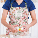 Monogram Name Cherry Blossom Watercolor Floral Apron<br><div class="desc">This modern design features a watercolor pretty pink Cherry Blossom floral pattern. Personalize with your monogram and name by editing the text in the text box provided #personalized #personalizedgifts #monogram #monogrammed #initial #name #gifts #customgifts #aprons #kitchen #home #office #school #work #tropical #floral #giftsforgirls #giftsforher</div>