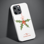 Monogram Name Christmas Holly Winter Floral Case-Mate iPhone 14 Pro Case<br><div class="desc">Monogram Name Christmas Holly Winter Floral iPhone Smart Phone Case features a holly decoration in red and green with your personalized name and monogram in elegant red script below. Personalize by editing the text in the text boxes provided. Perfect for birthday, Christmas, Mother's Day, best friends and more. Designed by...</div>