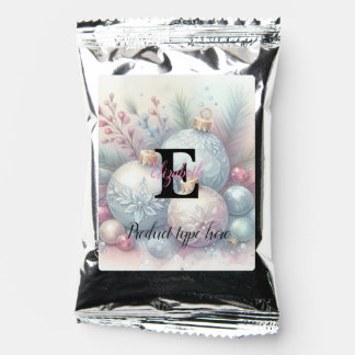 Monogram name Christmas tree ornaments watercolor  Coffee Drink Mix