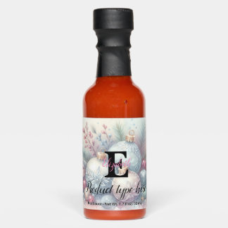 Monogram name Christmas tree ornaments watercolor  Hot Sauces