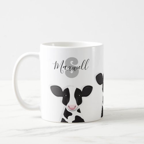 Monogram Name Cow Animal Coffee Mug