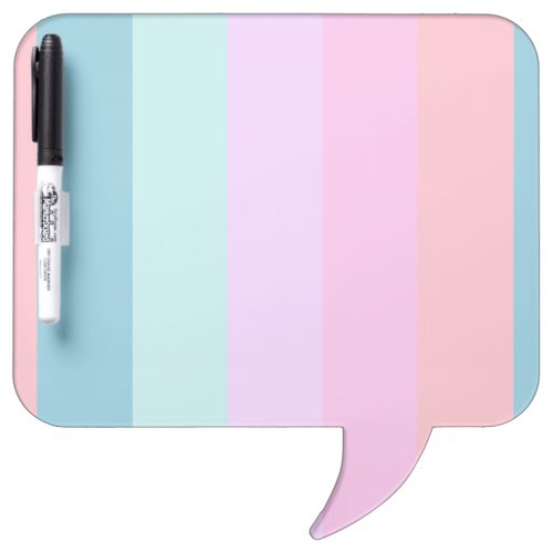 Monogram Name Custom Pastel Stripes Blue Pink Dry Erase Board