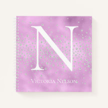 Monogram Name Customized Purple Crystals Shiny