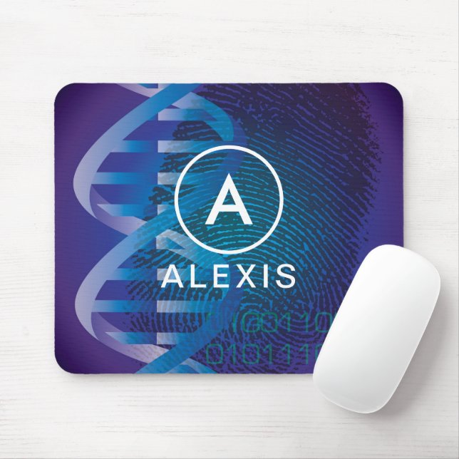 Monogram Name DNA Fingerprint Medical Science Mouse Pad (With Mouse)