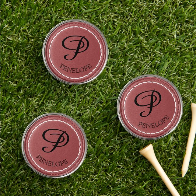 Monogram Name Dusty Pink Golf Ball Marker (Creator Uploaded)