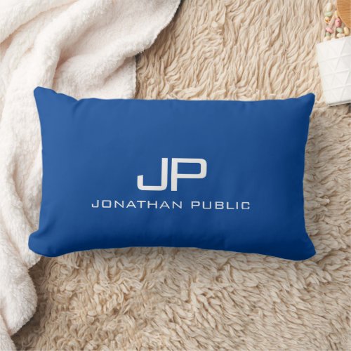 Monogram Name Elegant Modern Template Custom Lumbar Pillow