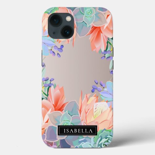 Monogram Name Eucalyptus Case_Mate iPhone 13 Case