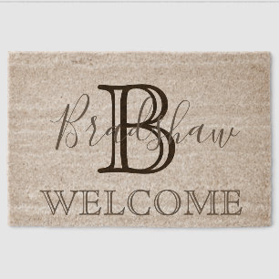 Monogram Name  Fiber Doormat