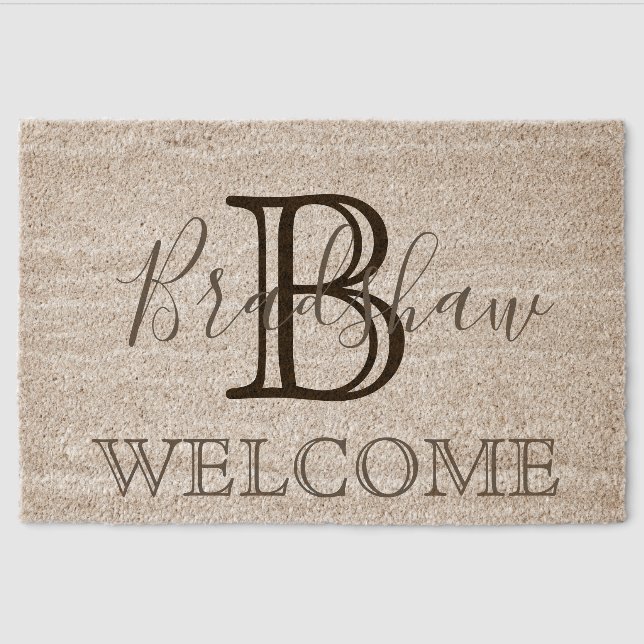 Monogram Name  Fiber Doormat (Front)