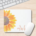 Monogram Name Floral Mouse Pad at Zazzle