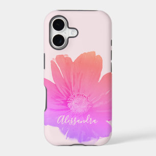 Monogram Name Floral Watercolor Wildflower Pastel iPhone 17 Case