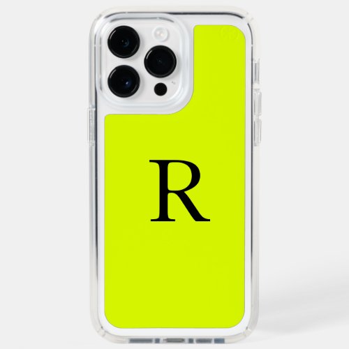 Monogram Name Fluorescent Chartreuse Neon Yellow Speck iPhone 14 Pro Max Case