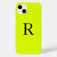 Monogram Name Fluorescent Chartreuse Yellow Neon Case-mate Iphone 14 Plus Case at Zazzle