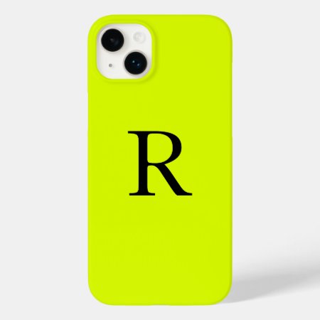 Monogram Name Fluorescent Chartreuse Yellow Neon Case-mate Iphone 14 P