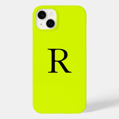 Monogram Name Fluorescent Chartreuse Yellow Neon Case_Mate iPhone 14 Plus Case