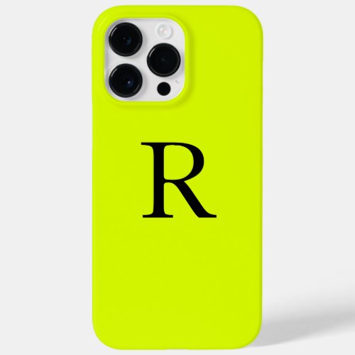 Monogram Name Fluorescent Chartreuse Yellow Neon Case_Mate iPhone 14 Pro Max Case