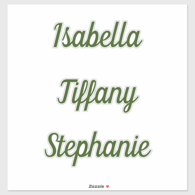 Monogram Name Forest Green Baby Shower Birthdays Sticker (Sheet)