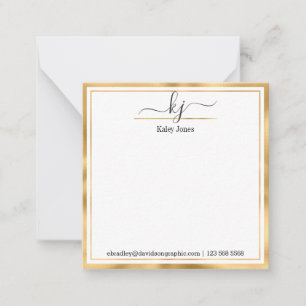 Monogram Name From The Desk Of Note Card