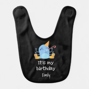 monogram name funny baby bib