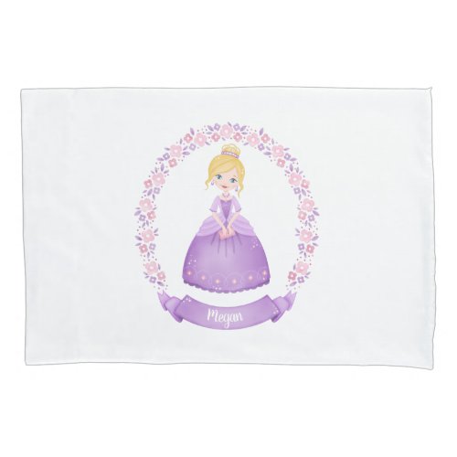 Monogram Name Girl Princess Pillowcase