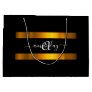 Monogram Name Gold Black Fashion Boutique Favor Large Gift Bag