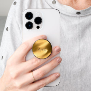 Monogram Name Gold Foil Glam Bling Trendy PopSocket