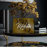 Monogram Name Gold Stripes VIP Anniversary Large Gift Bag<br><div class="desc">Elevate Your Gifting Experience with the VIP Golden Stripes Large Gift Bag 🎁✨ Welcome to a realm of elegance, sophistication, and a touch of personal charm! Introducing the “Custom Monogram Name Golden Vertical Stripes on The Black Background VIP Anniversary Large Gift Bag” – a true masterpiece designed by the fabulous...</div>