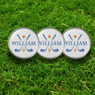 Monogram Name Golf Clubs Ace   Choose Your Color  Ball Marker