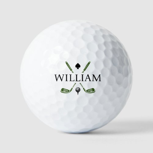 Monogram Name Golf Clubs Ace  Choose your Color Golf Balls
