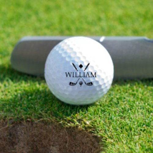 Monogram Name Golf Clubs Ace  Choose Your Color  Golf Balls