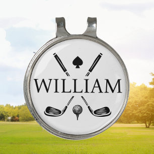 Monogram Name Golf Clubs Ace Choose Your Color Golf Hat Clip