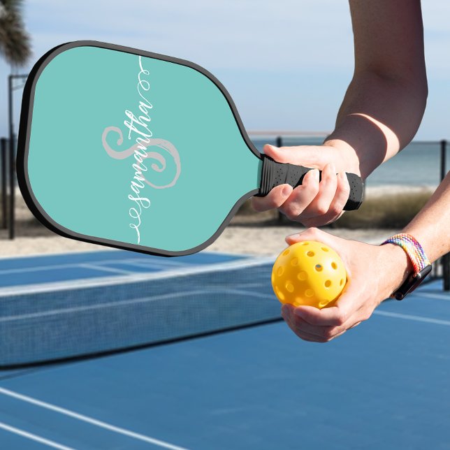 Monogram Name Handwritten Script  Pickleball Paddle (Creator Uploaded)
