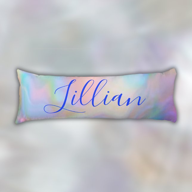 Monogram Name in Blue on Mother Of Pearl |  Body Pillow (Creator Uploaded)