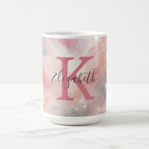 Monogram Name Initial Pastel Watercolor Wash Gift Coffee Mug